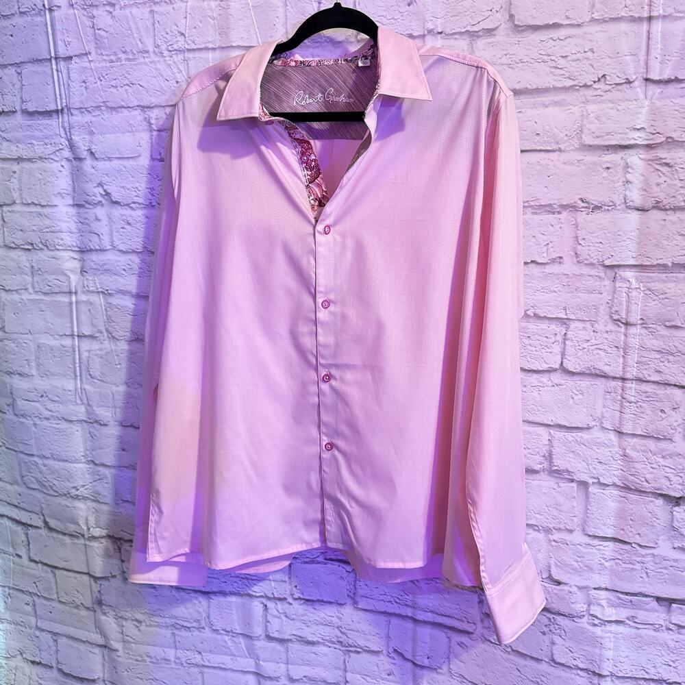 ROBERT GRAHAM PINK Button up shirt size 2XL - Stylish and elegant